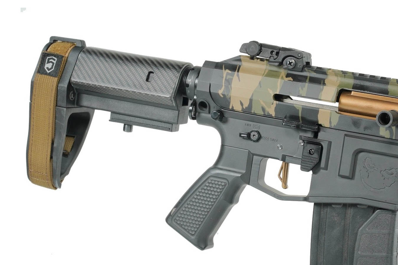 ORTHOS ARMS Joker Elite Holt Works 12-Gauge Semi-Auto with Brace and Woodland Camo Finish